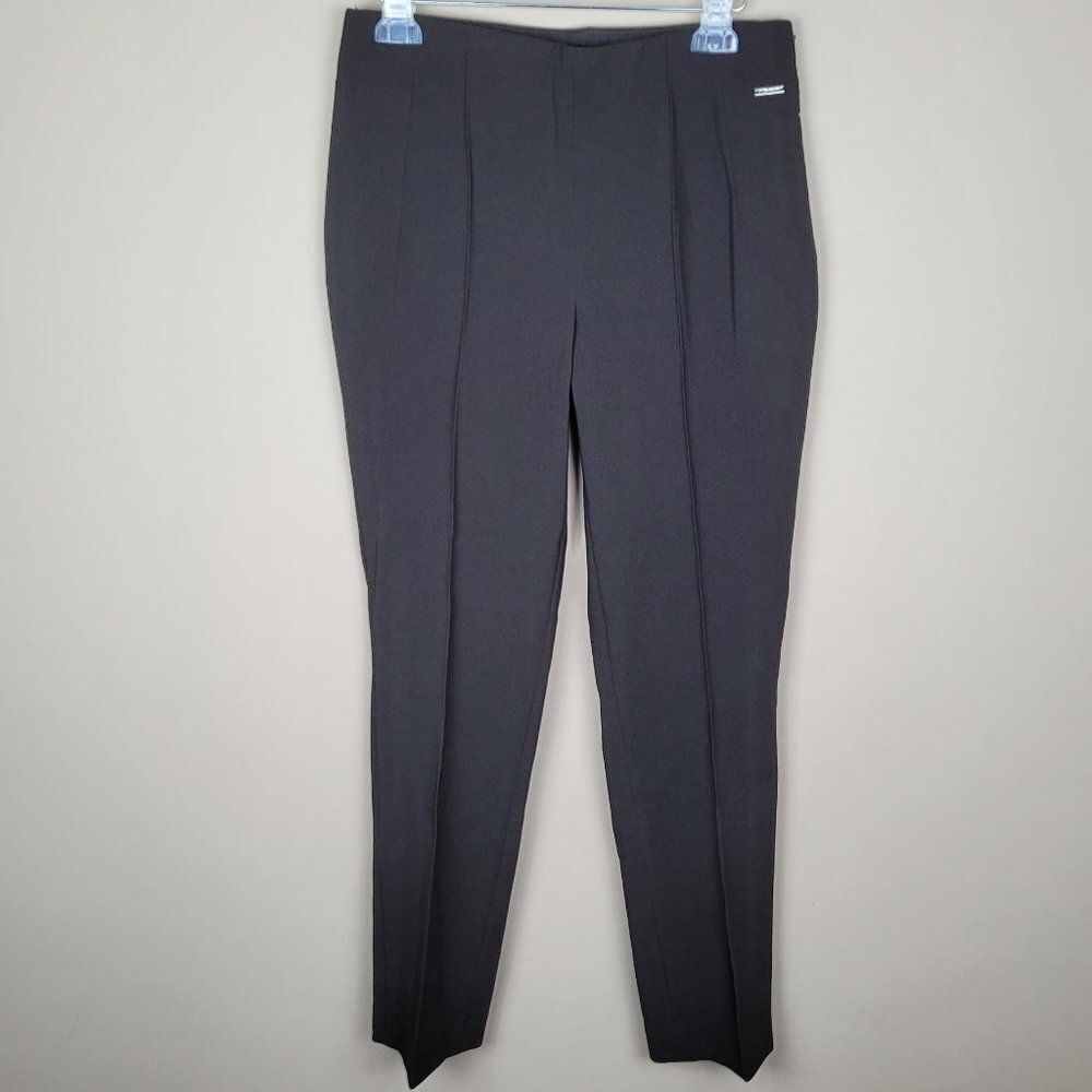 Tahari Black Stretch Ankle Straight Leg High Rise Dress Pants Trousers Size 8